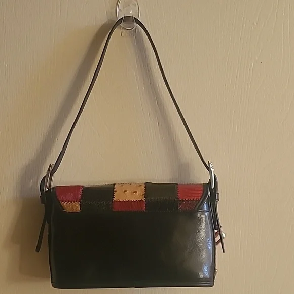 Brighton Limited Edition Crossbody Bag Multicolor Patchwork Leather Snap - Picture 4 of 9